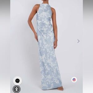 NWT Jenny Yoo Grant Print Formal Dress in Whisper Blue Corsage Print